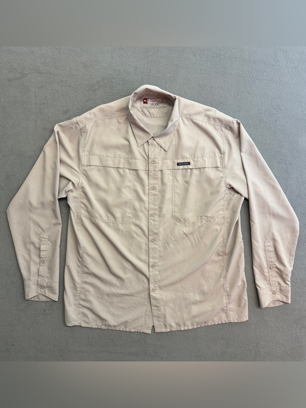 Simms Fishing Shirt XL Men's Guide Series Long Sleeve Button Up Vented Outdoor